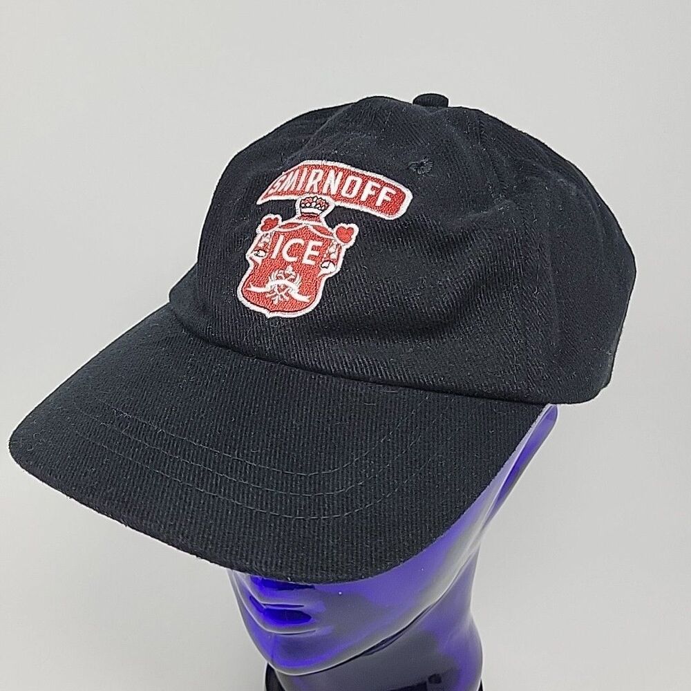 Vintage Smirnoff Ice Vodka Dad Hat Cap Snapback Black Red Adjustable Strap back